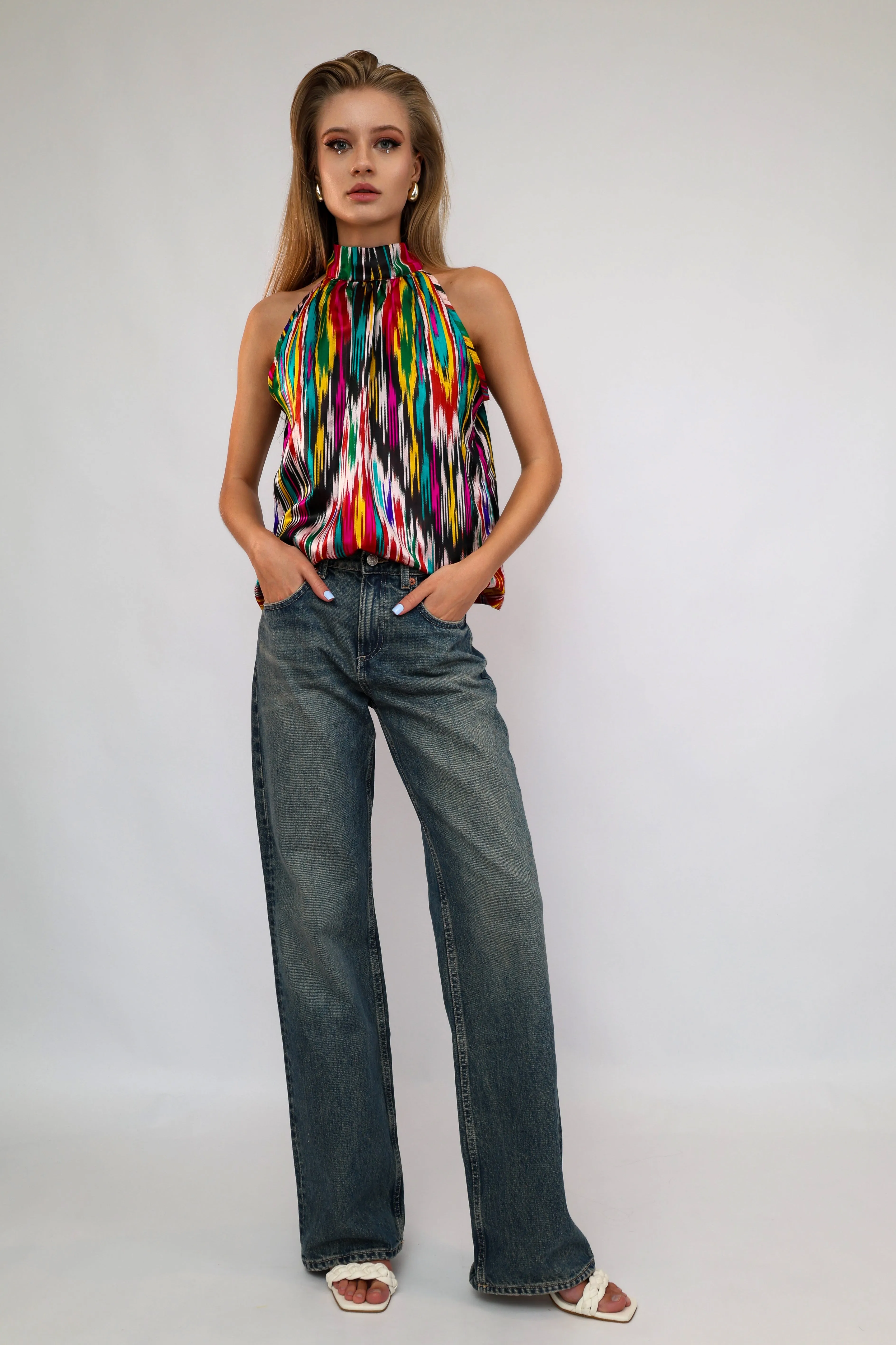 100% Silk Vintage Sleeveless Blouse