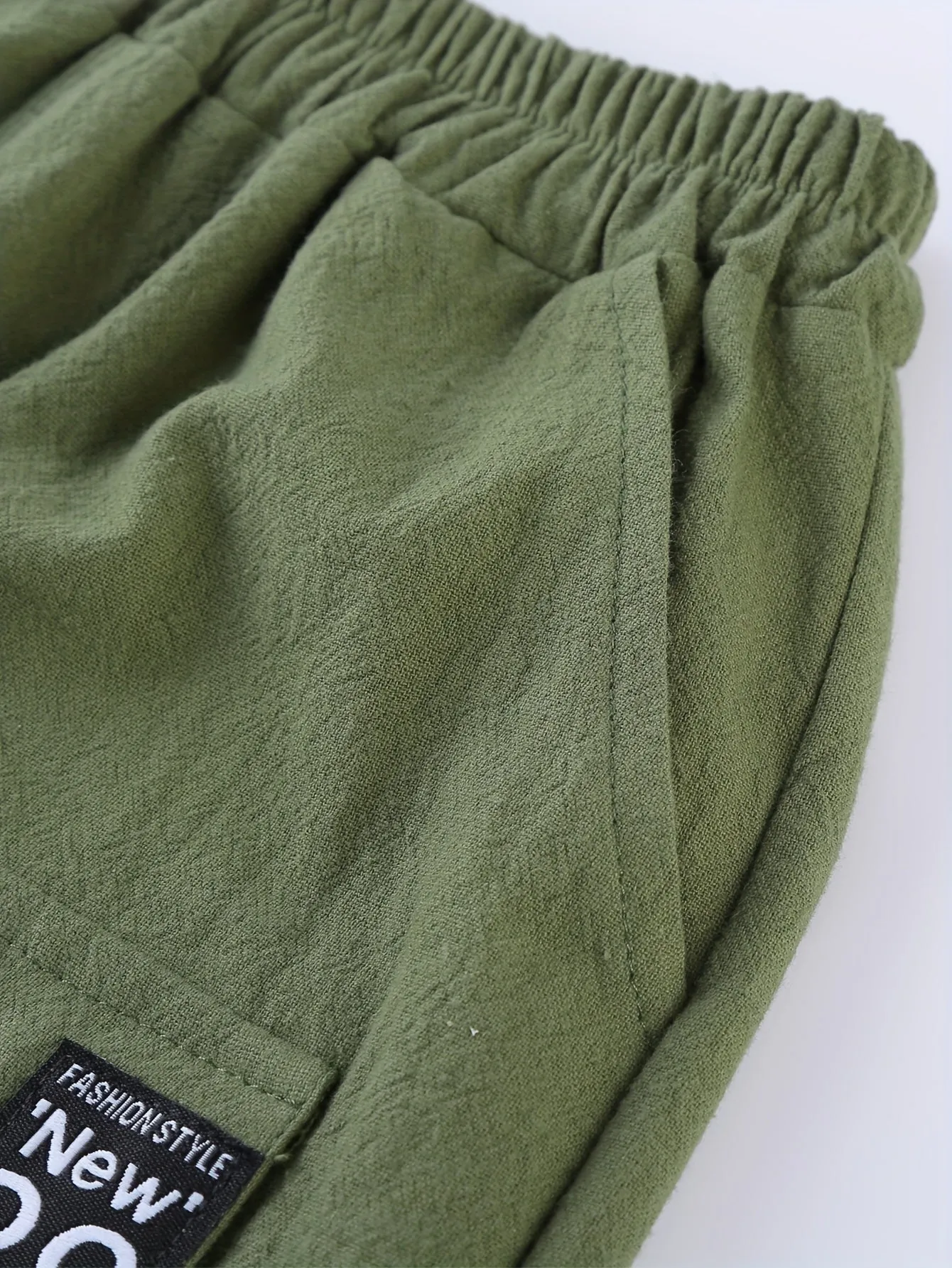 2pcs Boys Ultra-Soft Elastic Waist Solid Cotton Shorts - Trendy & Comfortable, Creative Design for Summer Outdoor Adventures