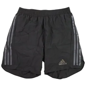 adidas Mens Run Icon Full Reflective 3-Stripes Shorts - Black (Size: M)