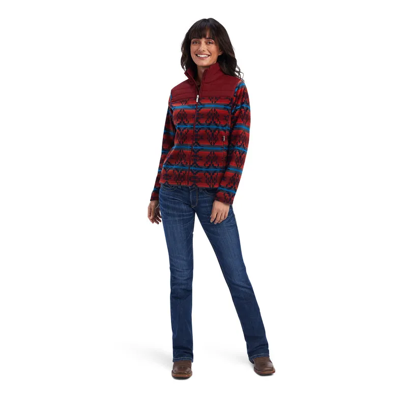 Ariat Women's Prescott Fleece Jacket Sun-Dried Tomato, Dark Red