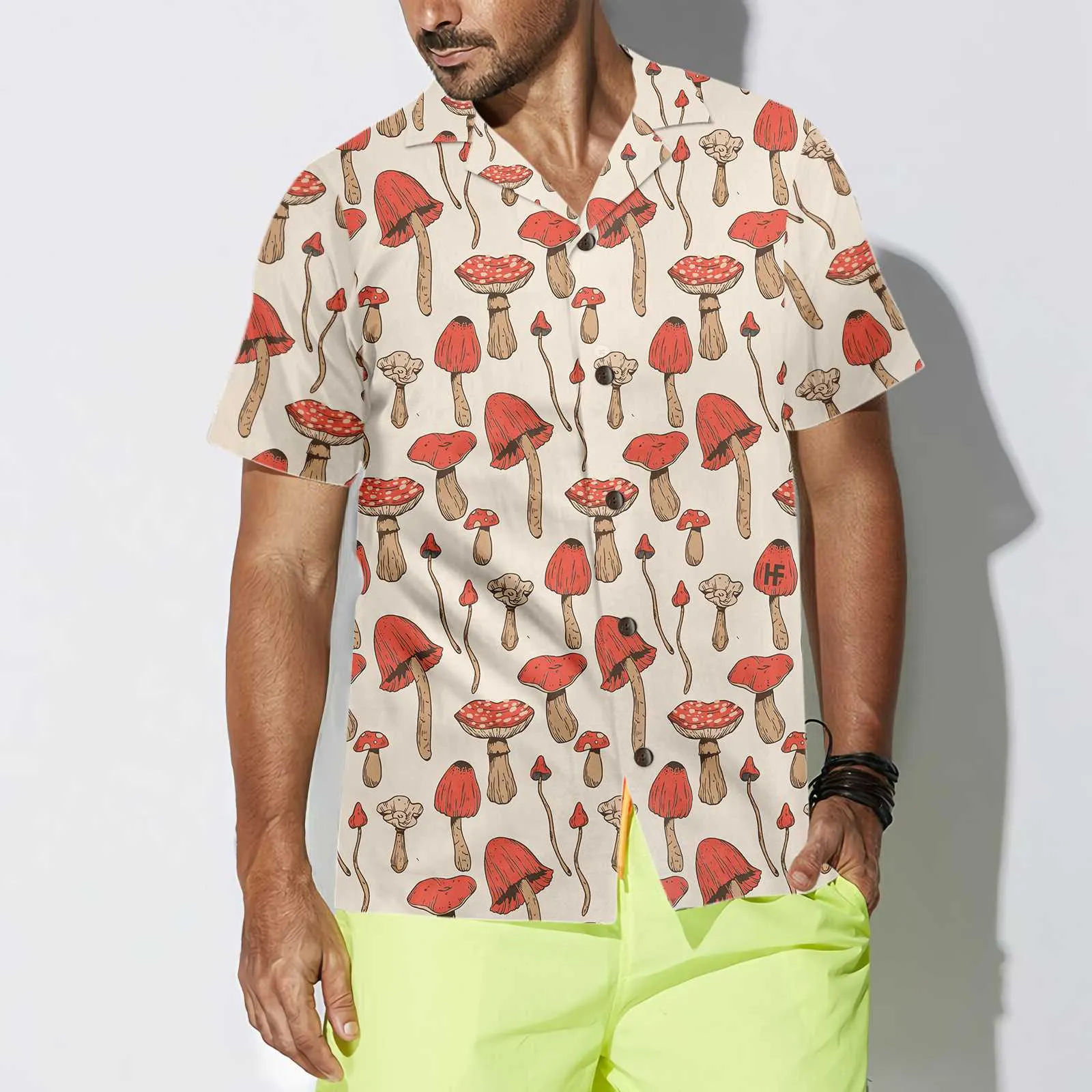 Autumn Mushrooms Hawaiian Shirt, Short Sleeve Mushtroom Shirt For Men & Women