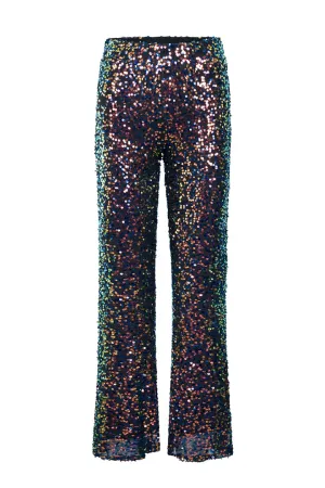 Aya Sequin Trousers - Black