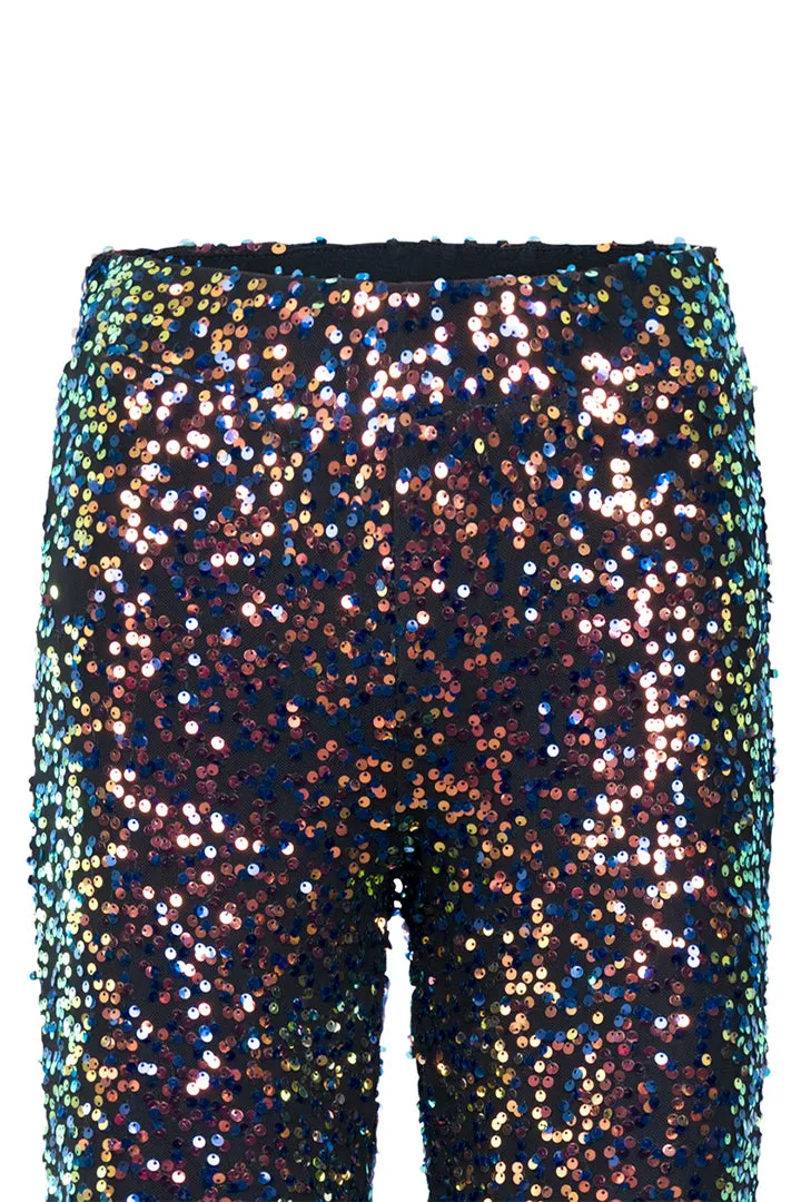 Aya Sequin Trousers - Black