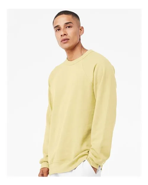 BELLA   CANVAS Sponge Fleece Raglan Crewneck Sweatshirt 3901 French Vanilla