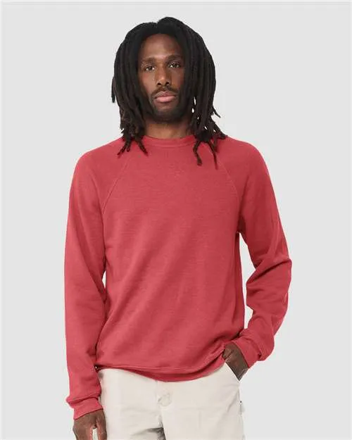 BELLA   CANVAS Sponge Fleece Raglan Crewneck Sweatshirt 3901 Heather Olive