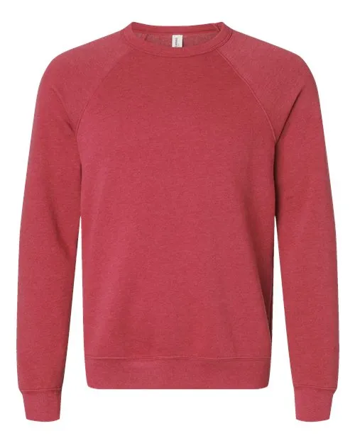 BELLA   CANVAS Sponge Fleece Raglan Crewneck Sweatshirt 3901 Heather Olive