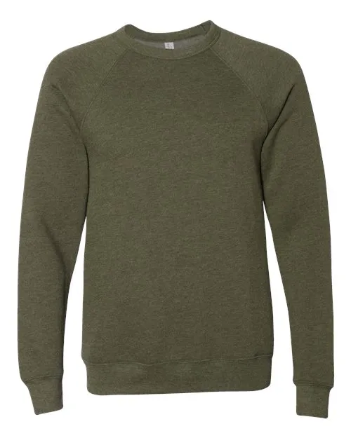 BELLA   CANVAS Sponge Fleece Raglan Crewneck Sweatshirt 3901 Heather Olive