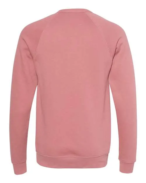 BELLA   CANVAS Sponge Fleece Raglan Crewneck Sweatshirt 3901 Maroon
