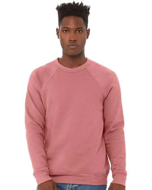BELLA   CANVAS Sponge Fleece Raglan Crewneck Sweatshirt 3901 Maroon