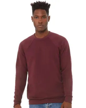 BELLA   CANVAS Sponge Fleece Raglan Crewneck Sweatshirt 3901 Maroon