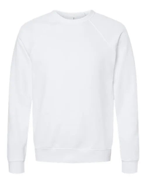 BELLA   CANVAS Sponge Fleece Raglan Crewneck Sweatshirt 3901 White