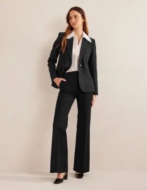 Bi-Stretch Tapered Trousers-Black