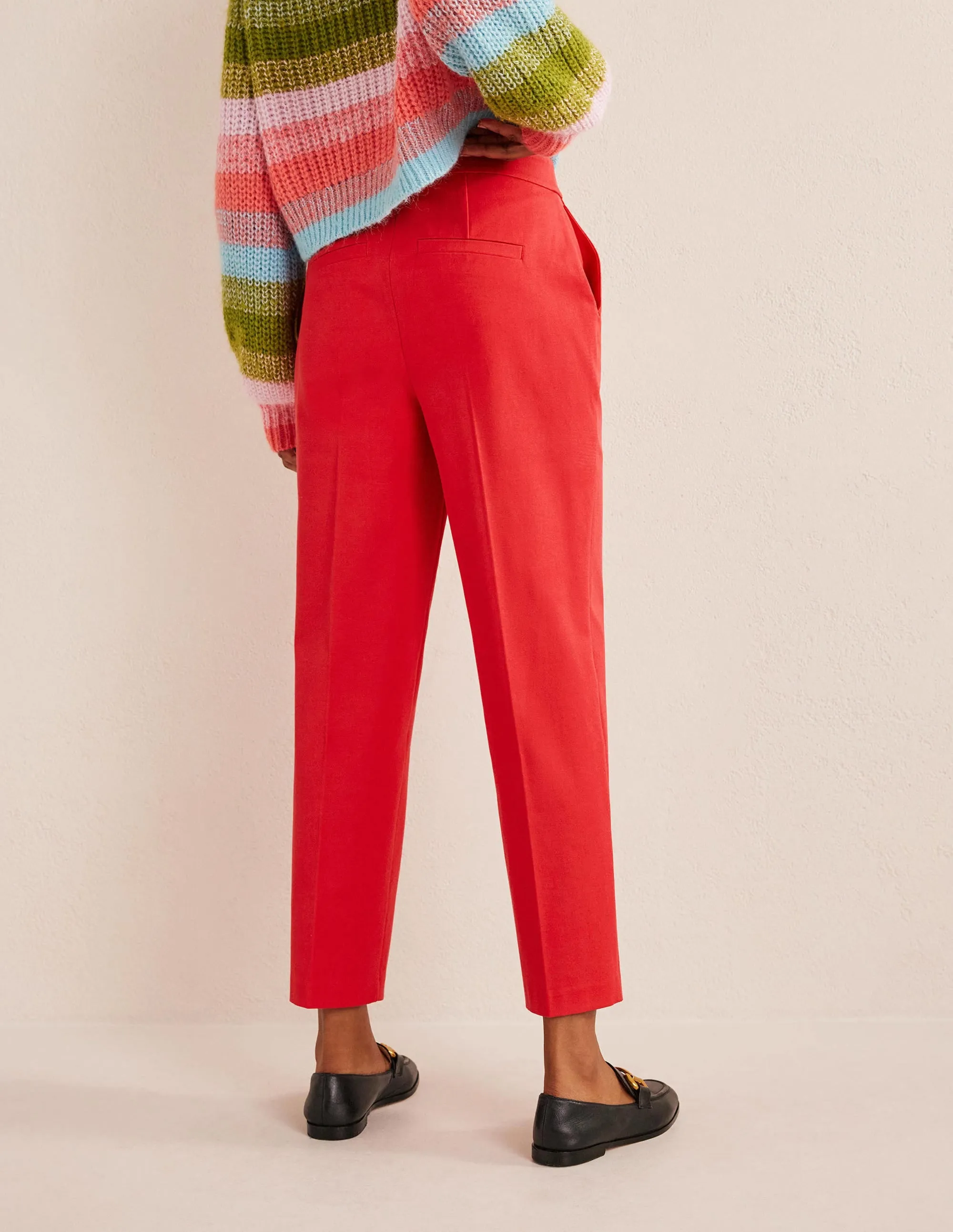 Bi-Stretch Tapered Trousers-Camellia