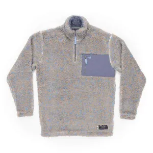 Blue Ridge Sherpa Pullover in Brown and French Blue by Southern Marsh