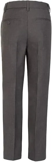 Boys Pant with Two Side Two Back Pockets Non-Elastic Waistband, Slim Pants for Boys Goes with Any Shirt Suit Jacket - Blue