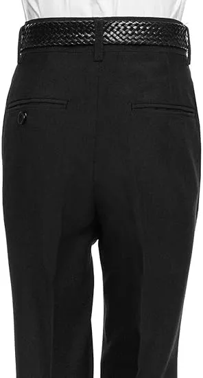 Boys Pant with Two Side Two Back Pockets Non-Elastic Waistband, Slim Pants for Boys Goes with Any Shirt Suit Jacket - Tan