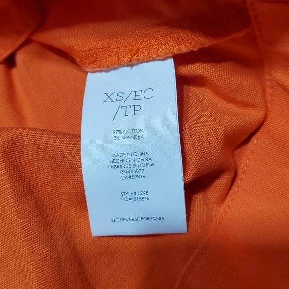 Cabi Orange 3 Button Slight Peplum Bottom Denim Blazer Size XS
