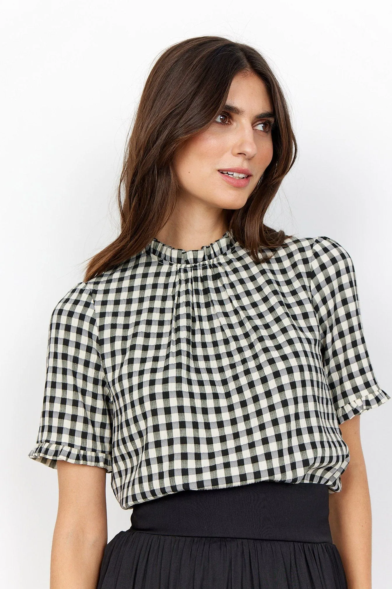 Canela Gingham Blouse - Black/White