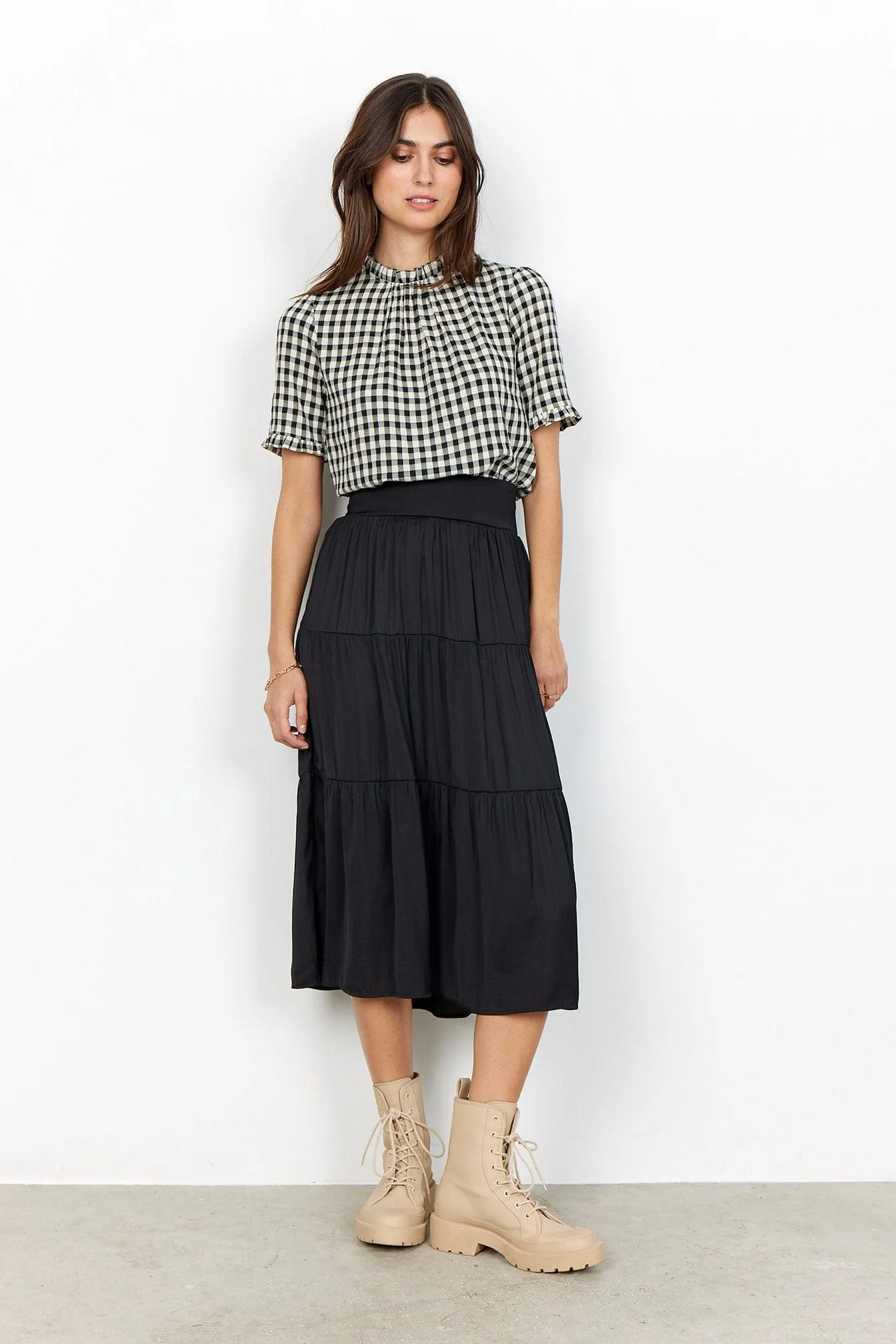 Canela Gingham Blouse - Black/White