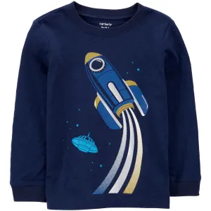 Carter's Toddlers Boys Space Jersey Tee Navy 2M717410