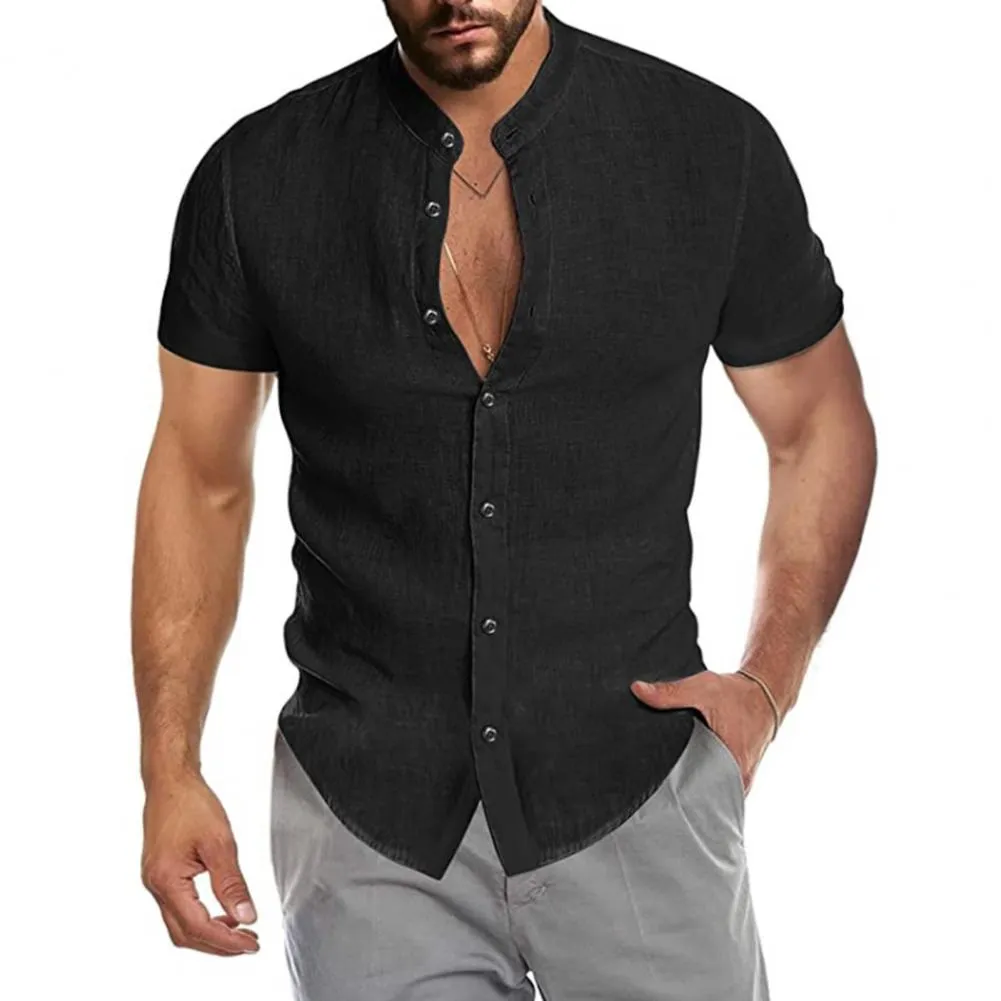 Casual Cotton Linen Men Slim Shirts V-neck Long Sleeve Loose Tee Shirts Solid Color Street Wear Blouse Tops camisetas
