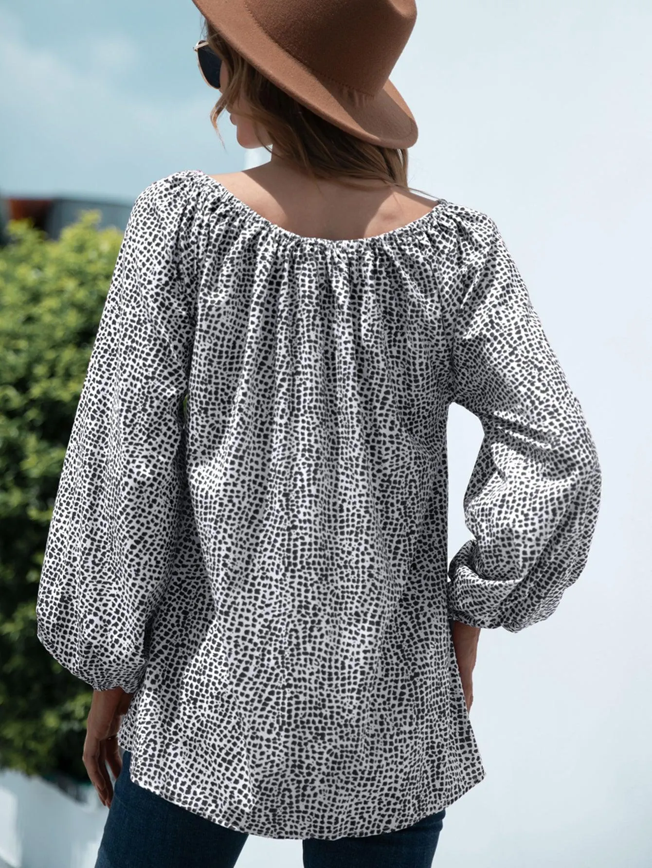 Chill Out Off Shoulder Balloon Sleeve Top