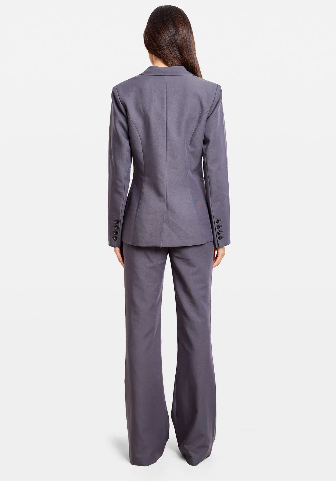 CINCHED WAIST BLAZER COAL