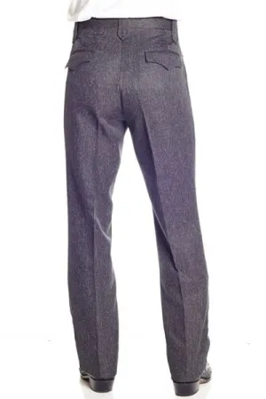 Circle S Mens Heather Navy Polyester Western Unhemmed Ranch Dress Pant 30
