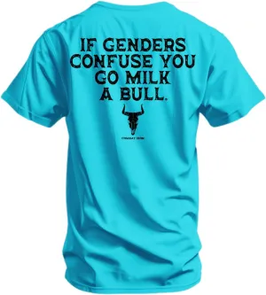 Combat Iron Men's Graphic T-Shirt | Go Milk a Bull | Cotton-Poly Blend | Athletic Fit, Tagless Comfort