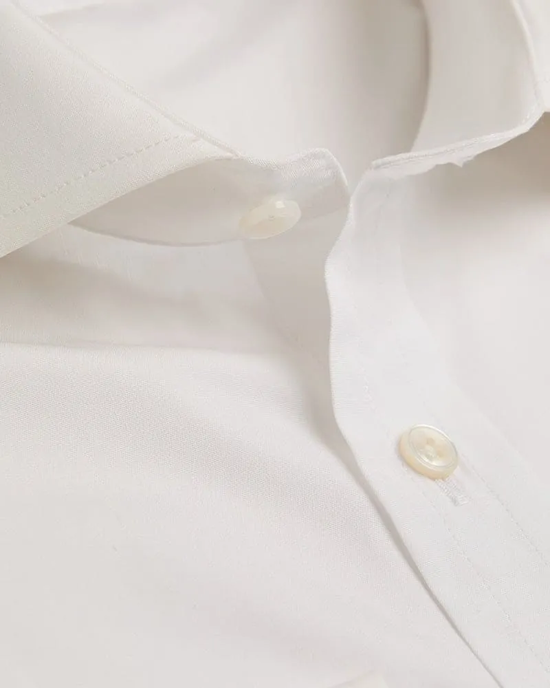 Contemporary Fit, Cutaway Collar, Two Button Cuff in Plain White
