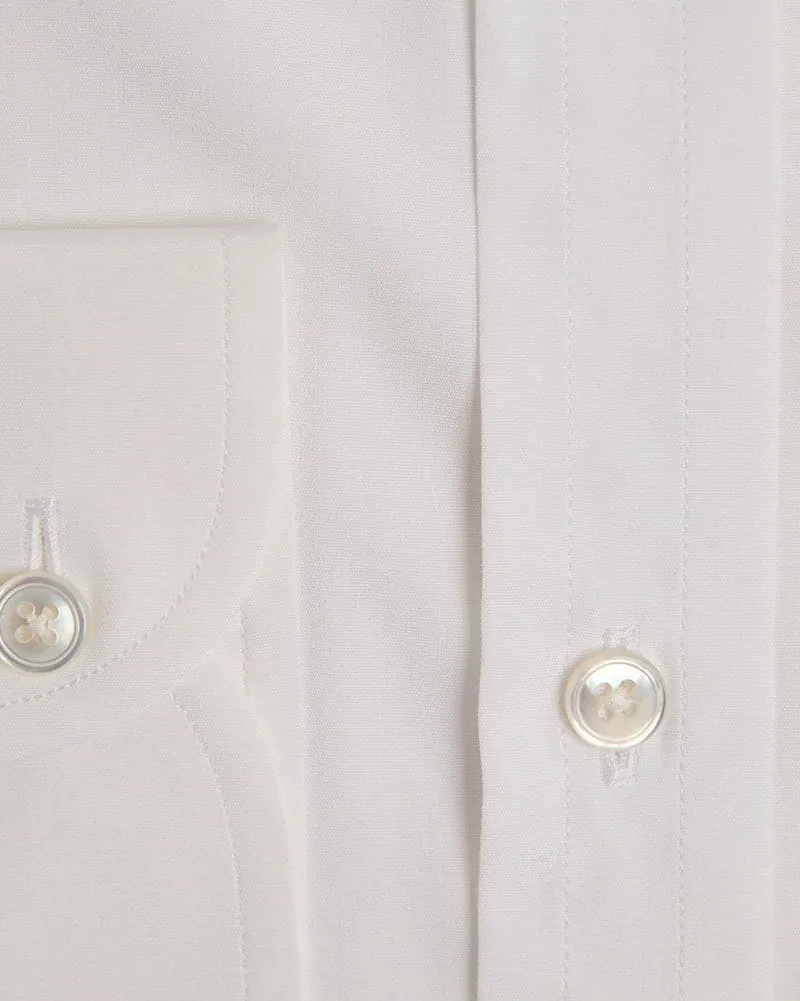 Contemporary Fit, Cutaway Collar, Two Button Cuff in Plain White