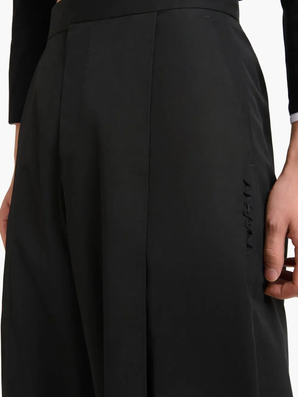 cotton wide-leg trousers