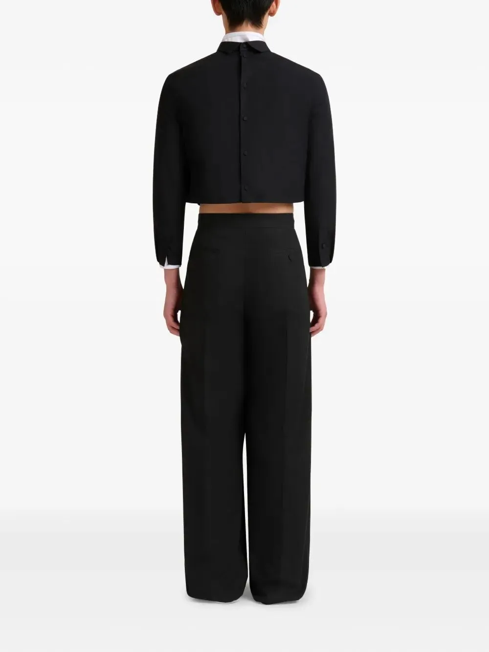 cotton wide-leg trousers