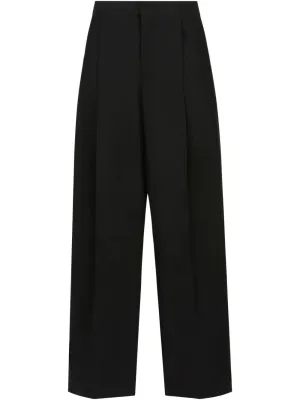 cotton wide-leg trousers