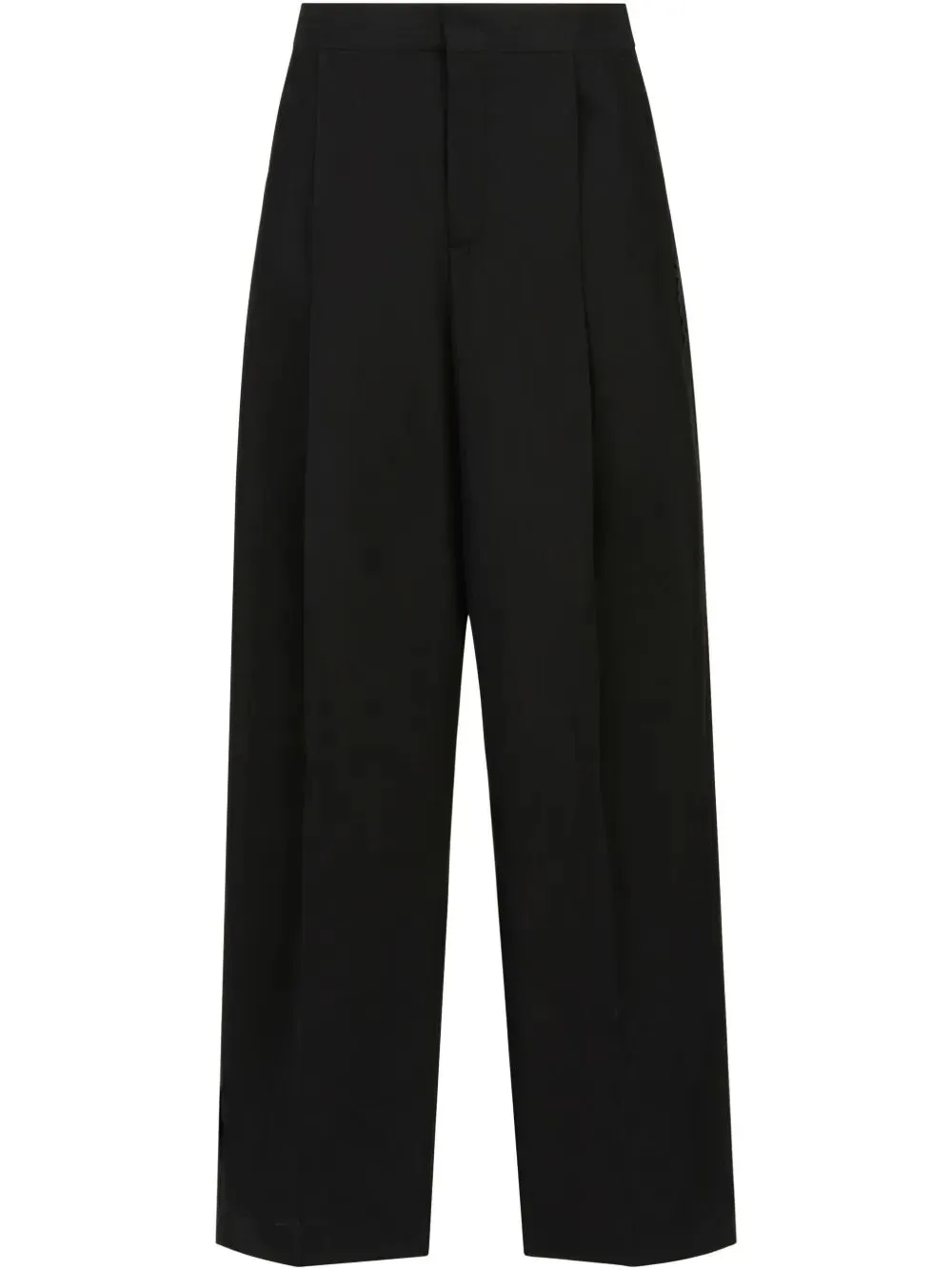 cotton wide-leg trousers