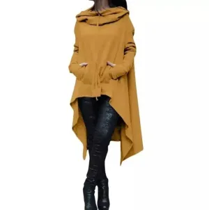 Cozy Autumn Poncho - Mustard