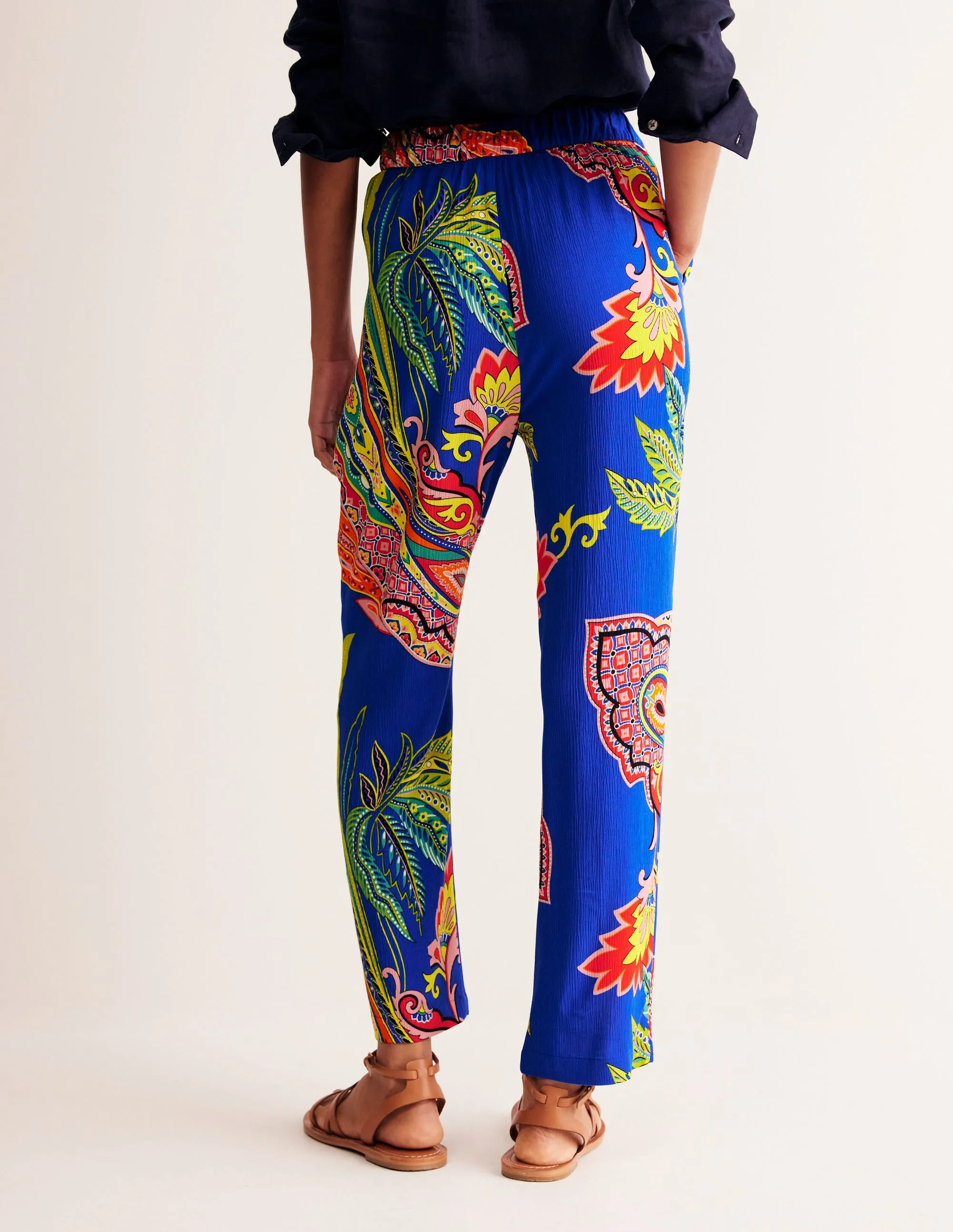 Crinkle Tapered Trousers-Multi, Vine Terrace