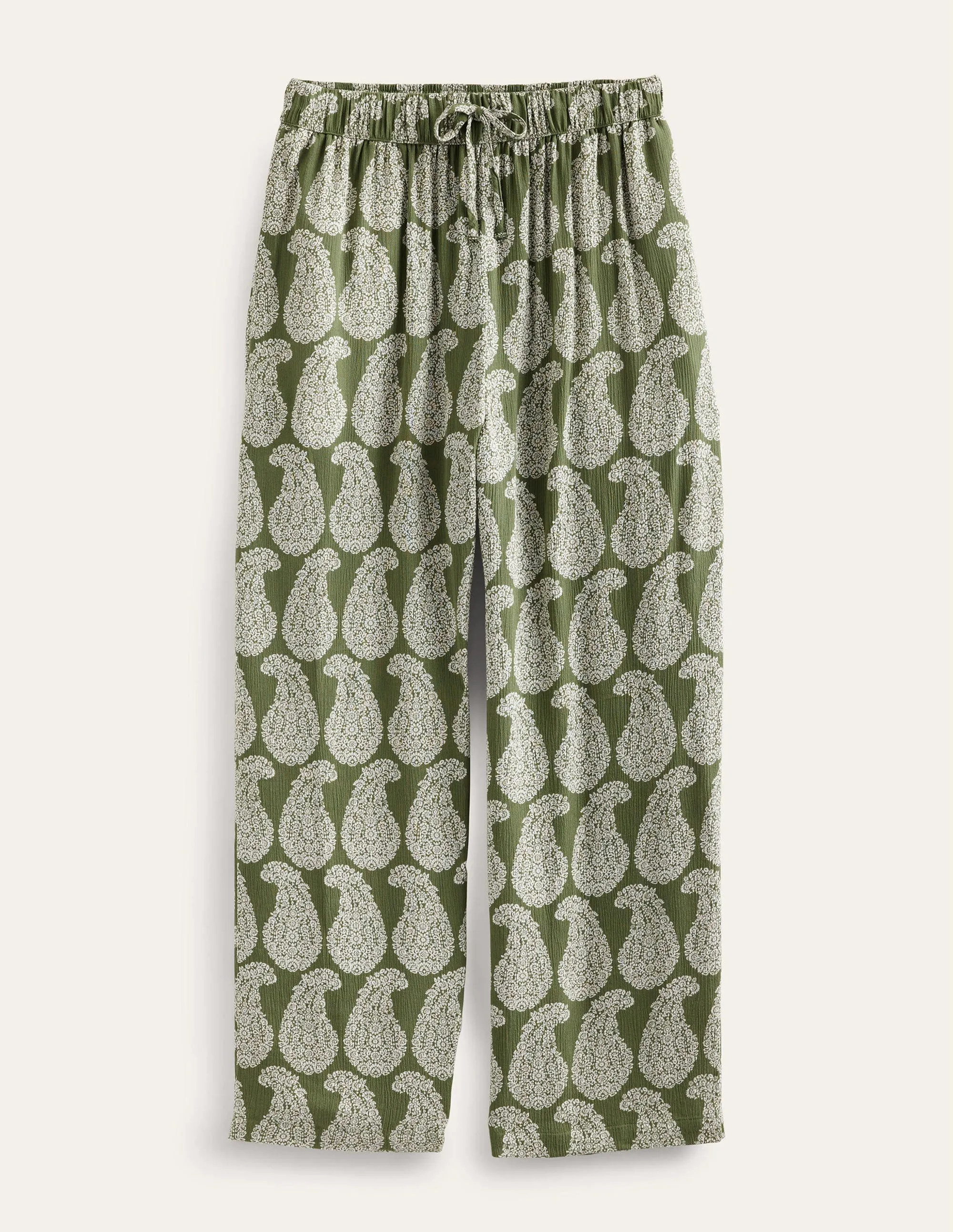 Crinkle Tapered Trousers-Spruce, Sweet Paisley