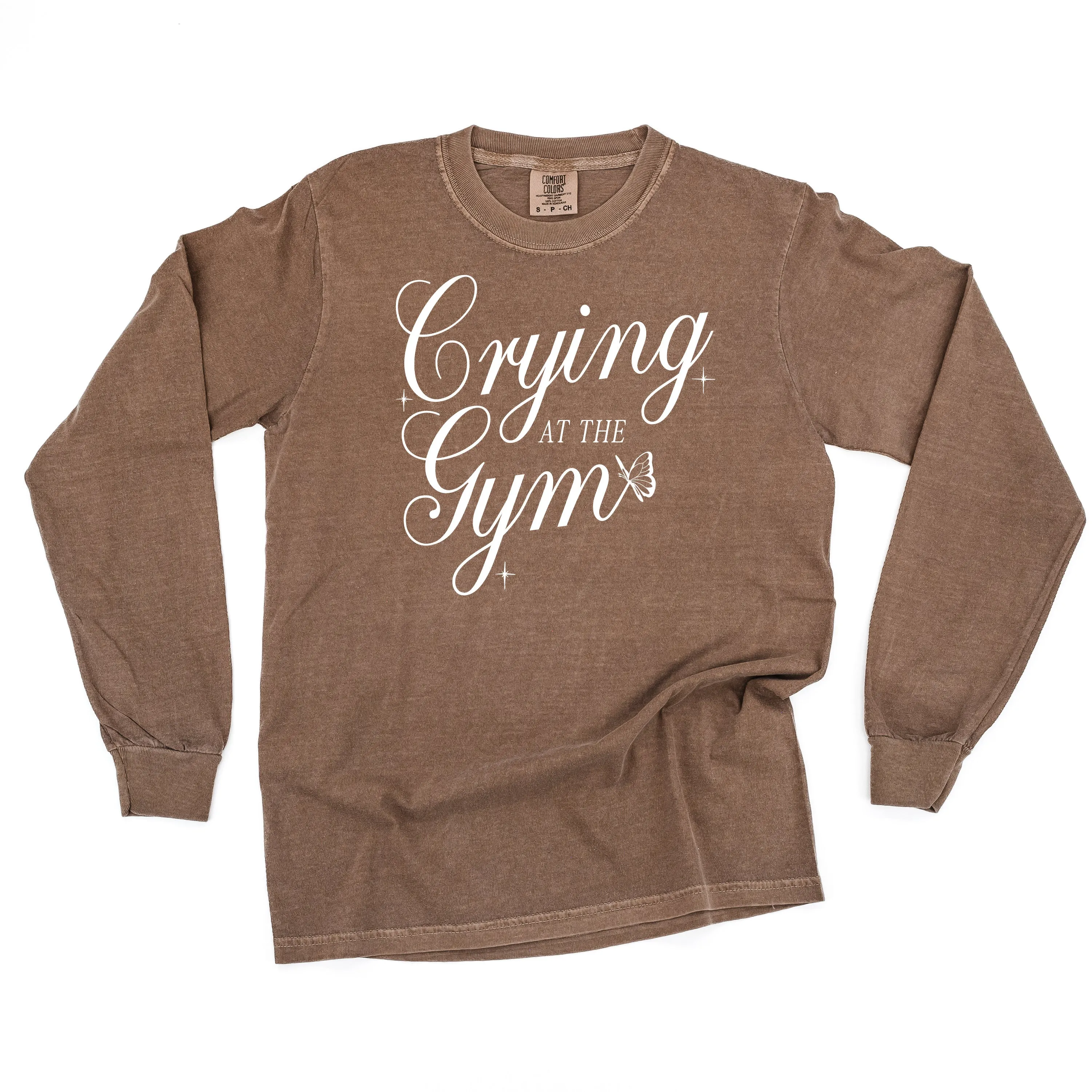 CRYING AT THE GYM - LONG SLEEVE COMFORT COLORS TEE
