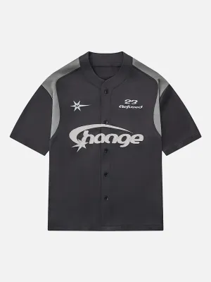 Disguisen Trendy Brand Simple Letter Loose Short-sleeved POLO Shirt