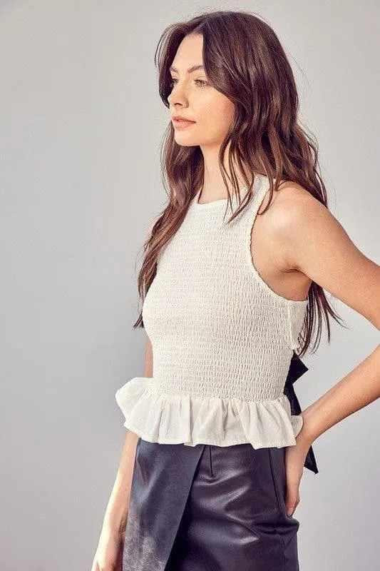 Do   Be Collection Smocked Criss Cross Back Top
