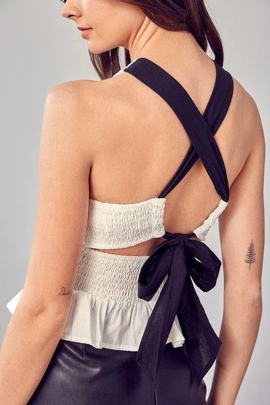 Do   Be Collection Smocked Criss Cross Back Top
