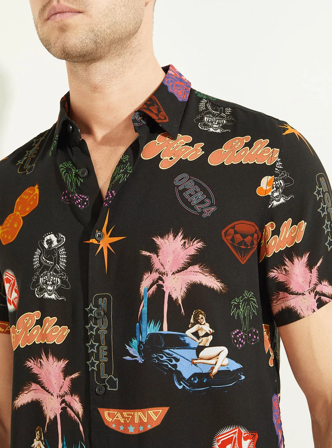Eco Black Road Trippin Rayon Shirt