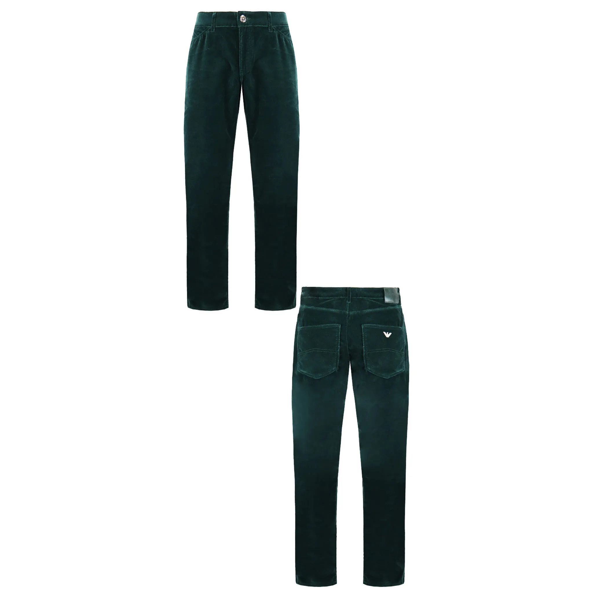 Emporio Armani J18 Slim Fit Regular Waist Mens Velvet Trousers