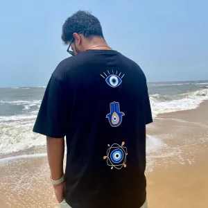 Evil Eye Back Printed Oversized T-shirts -- Unisex