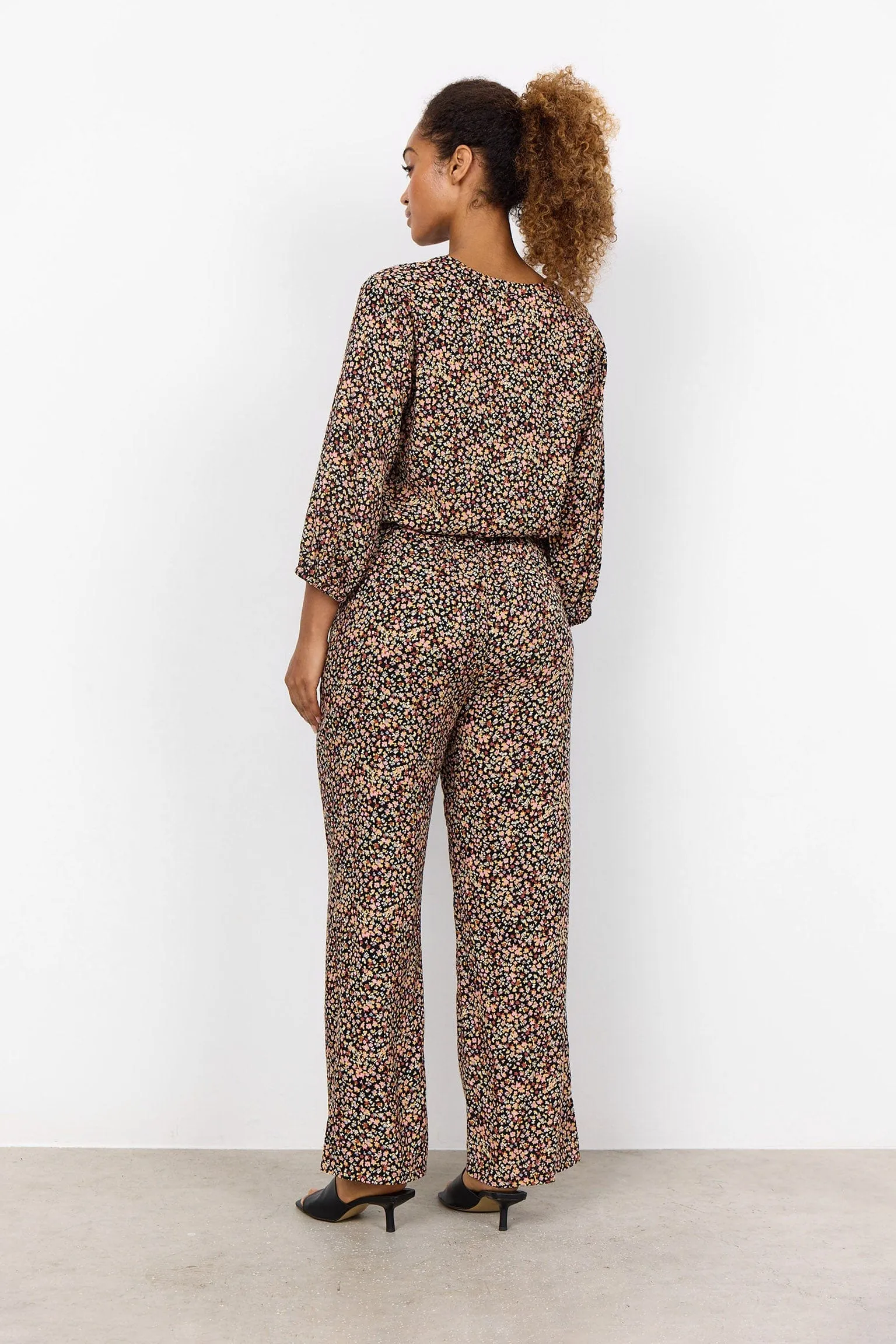 Farah Ditsy Print Blouse - Blush Combi