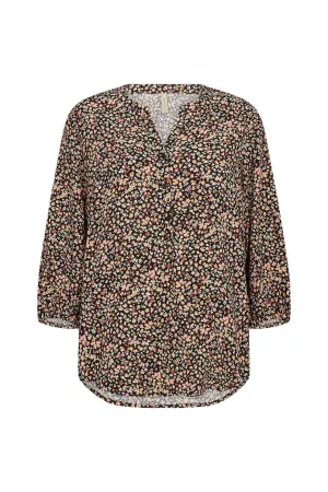 Farah Ditsy Print Blouse - Blush Combi