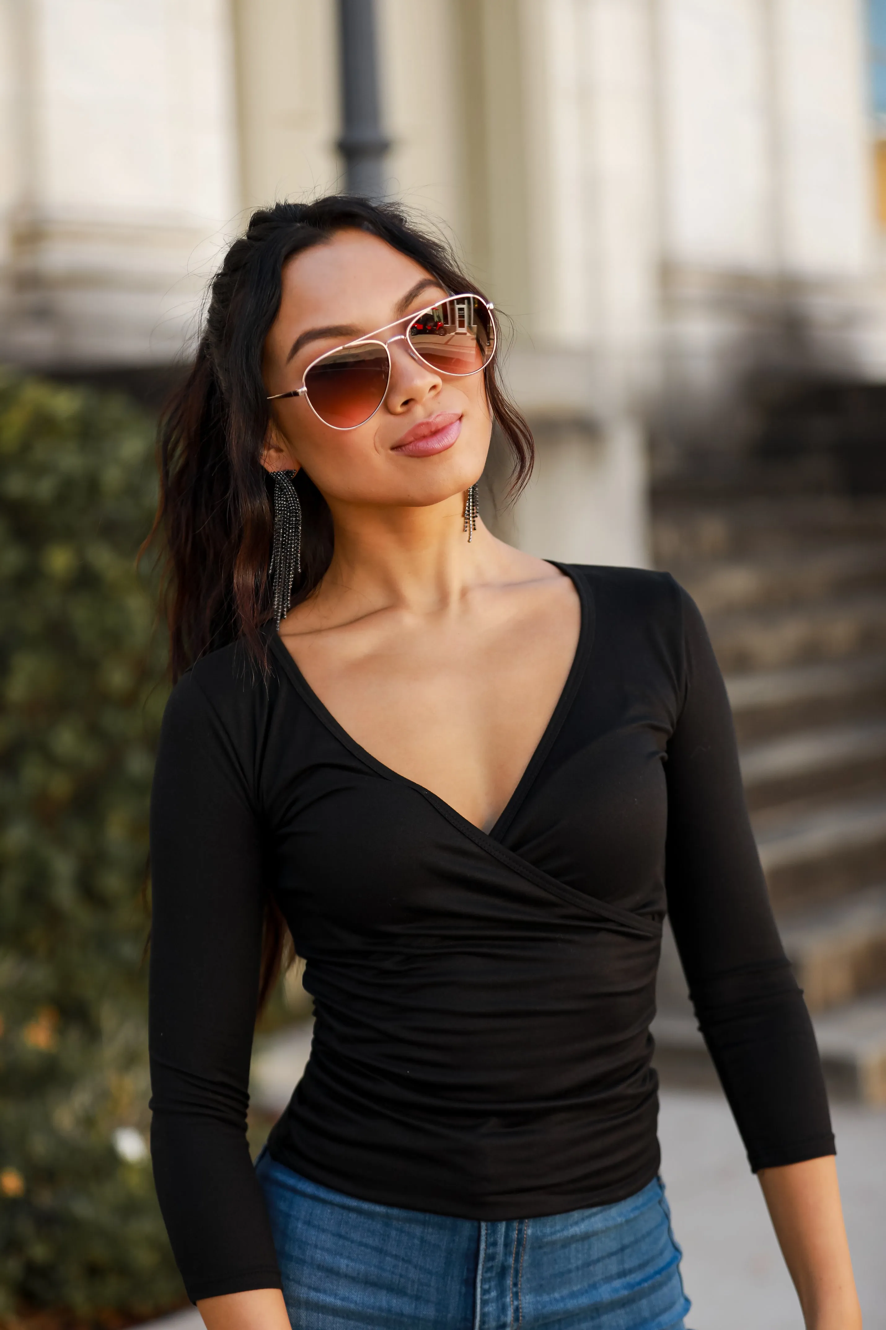 FINAL SALE - Love You Dearly Everyday Surplice Top - DOORBUSTER