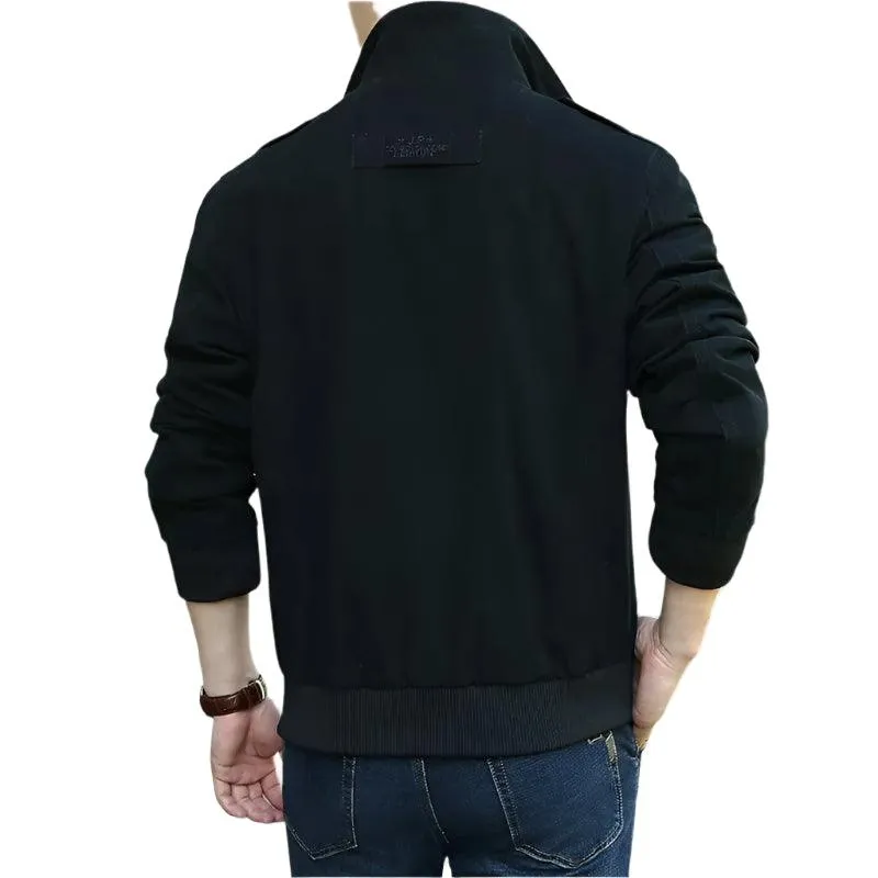 Functional Style Cotton Multi-Pocket Military Cargo Bomber Jacket for Men