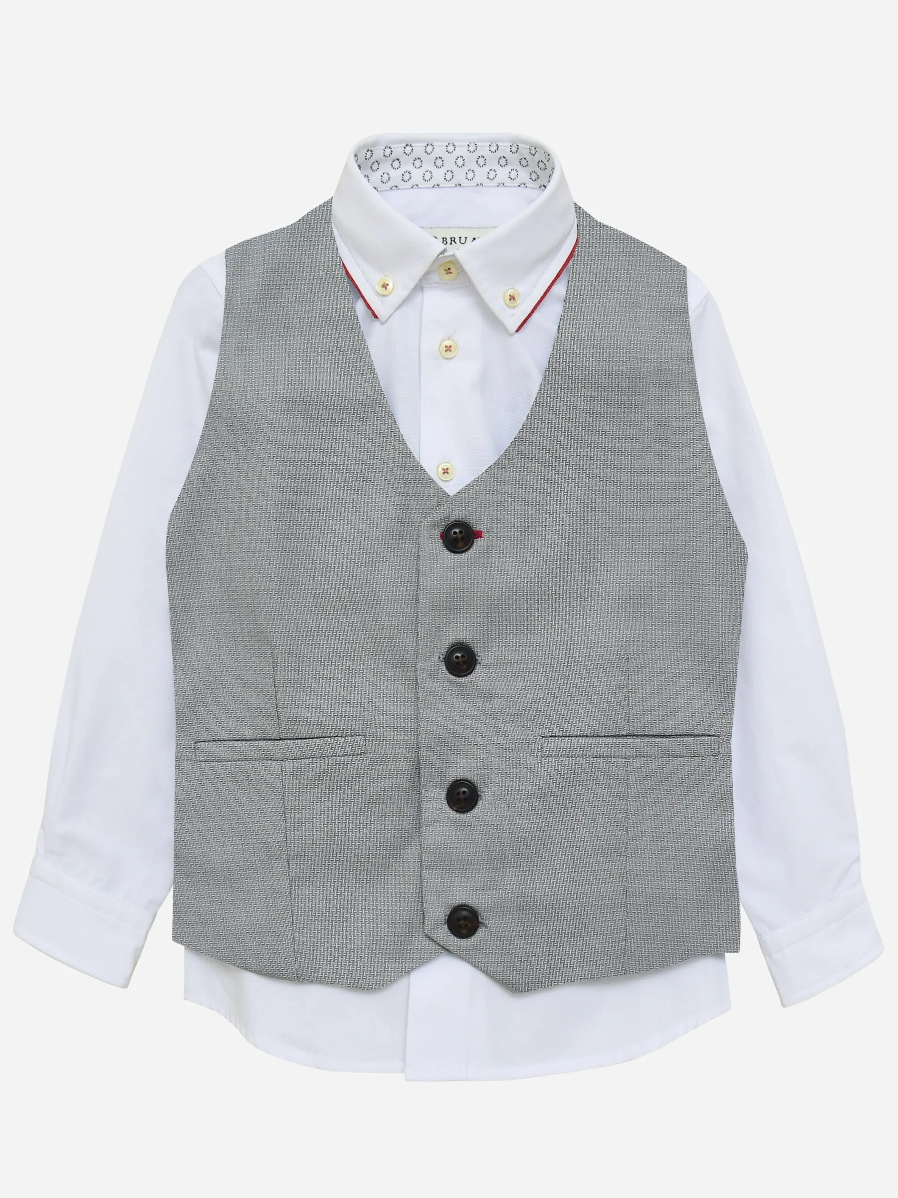 Grey Structured Suit Waistcoat